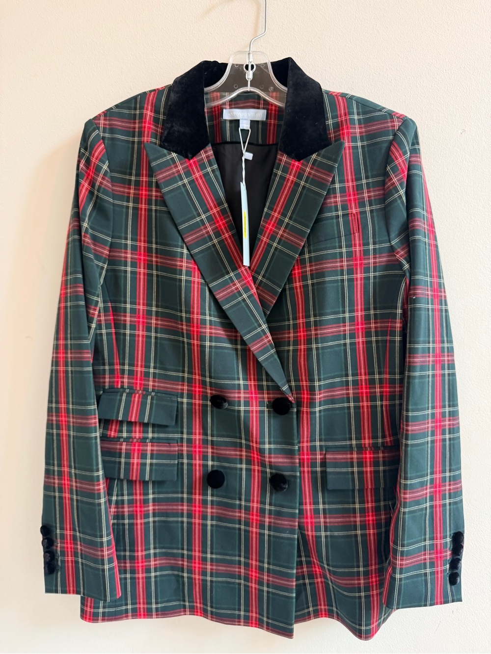 Antonio Melani Tartan Plaid Blazer Jacket Size 12
